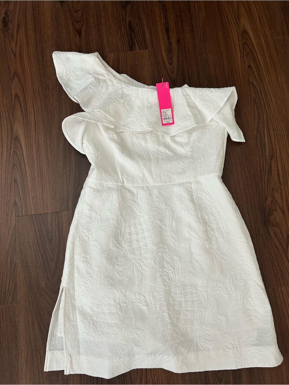 Lilly Pulitzer White One-Shoulder Ruffle Dress